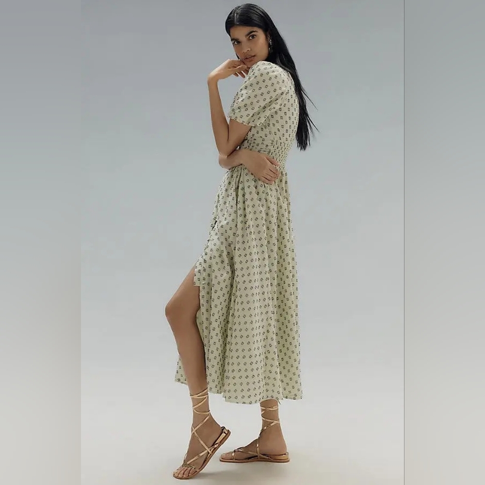 OPEN TO OFFERS NWT Anthropologie Katerina Button-Front Textured Dress Sz Small - Picture 2 of 4